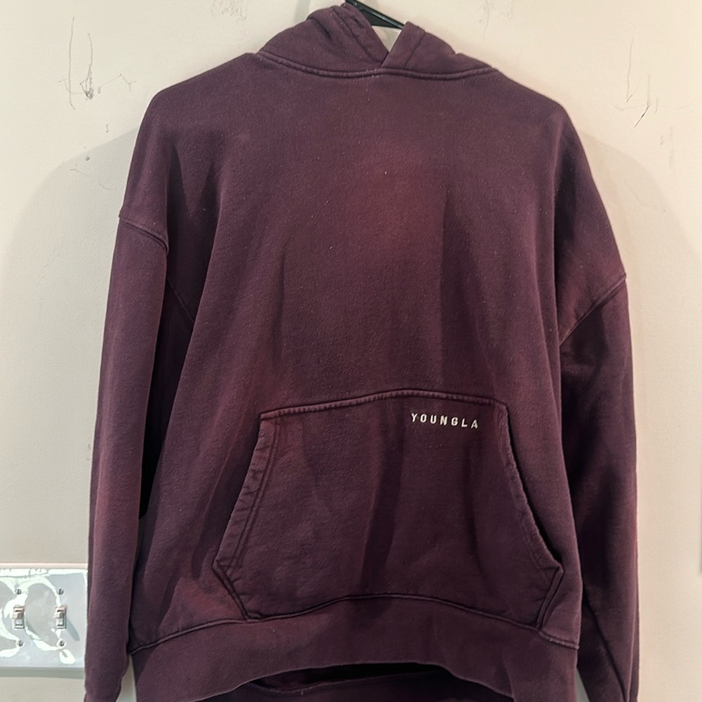 SIZE MEDIUM YOUNGLA VINTAGE PURPLE HOODIE